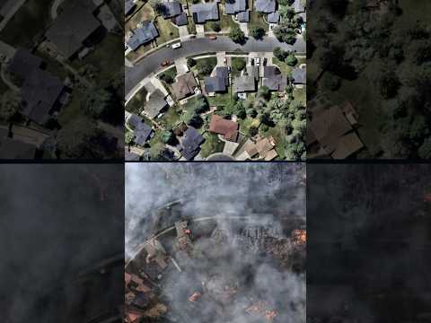 Aerial photos show destruction by wildfires in Spokane
