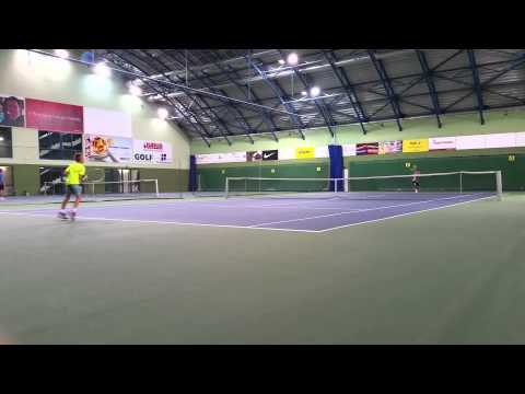Simon Norrman 10 year old training tennis