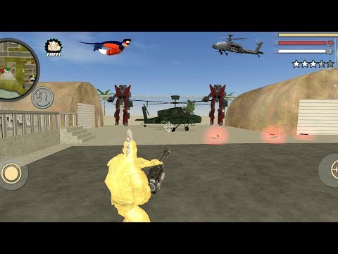 Rope Hero: Vice Town (Rope Hero Captured Army Base) Rope Hero Fight Car Robot - Android Gameplay HD