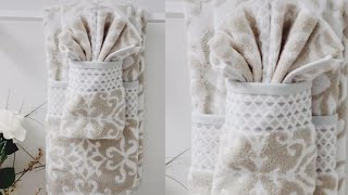 Bathroom Towel Folding| Decorative towels| Towel Folding Decor| Organizing Tips| Homedecor| cleaning
