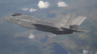 F-16 Fighter Jet Cockpit View Of F-35 Dropping Bombs   HD   Military videos