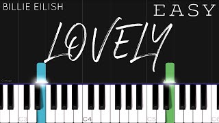 Billie Eilish x Khalid - Lovely | EASY Piano Tutorial