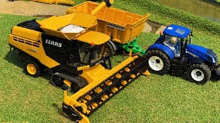 Download lagu BRUDER farming toys COMBINE HARVESTER and tractor at work! Action video for kids! mp3