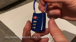 Decoding a Master Lock 4688D TSA combination padlock