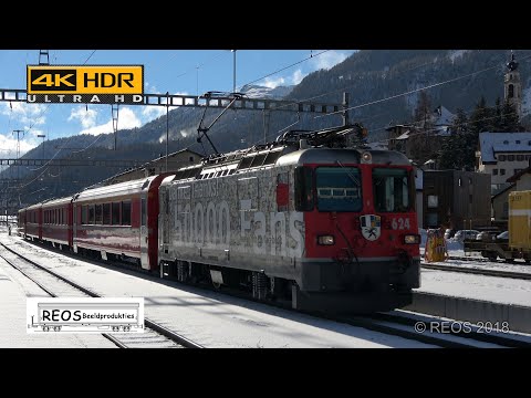 2018-11 [4K] The RhB in Bahnhof Samedan, on the Albula and in Bahnhof Bergun in superb 4K!