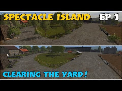 Let's Play Farming Simulator 17 PS4: Spectacle Island, Ep 1 (Clearing the Yard!)