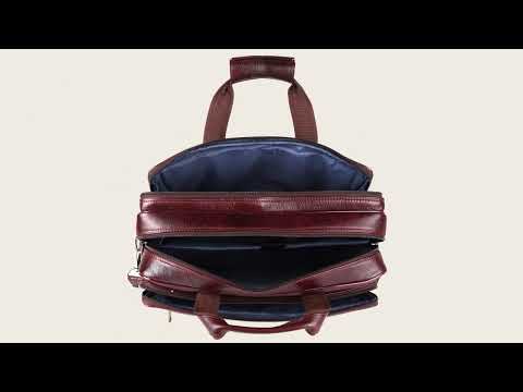 Brown mens s.k.leather laptop bags
