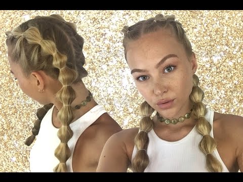 How To Bubble Braid Your Own Hair Tutorial | Hollie...