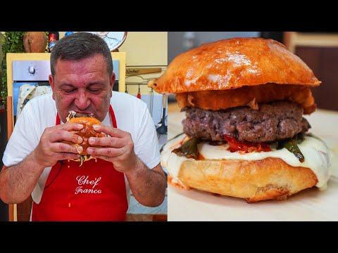 🤤 QUESTO PANINO TI FARÀ GODERE TANTISSIMO - Panino FATTO in casa con HAMBURGER e PEPERONCINI
