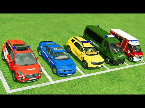 TRANSPORTING FORD, DODGE, DACIA, MERCEDES 313 CDI, RENAULT MASTER AMBULANCE WITH MAN TRUCKS ! FS22
