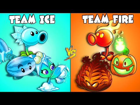 Random Team 3 FIRE vs 3 ICE Plants - Who Will Win? - PVZ 2 Team Plant Vs Team Plant