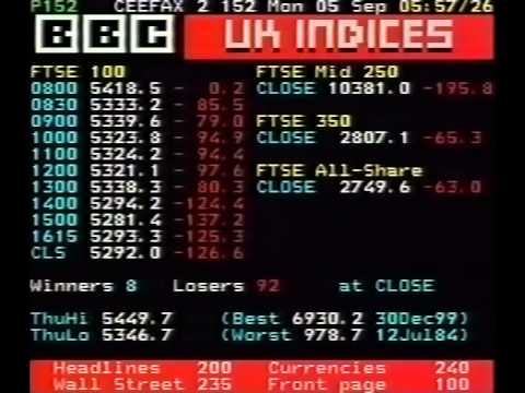 Ceefax - 5th September 2011 - NICAM stereo