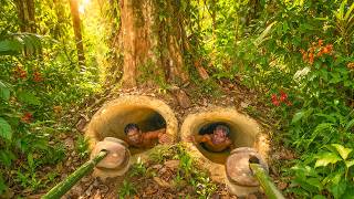 Real Life In Jungle Build Hidden Underground House With Private Water To Pools