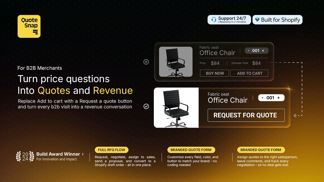 QS Request a Quote, Hide Price Demo