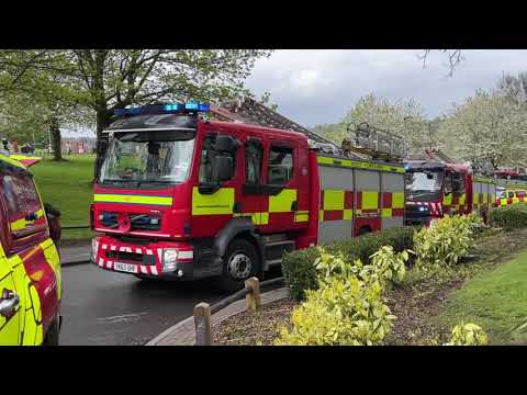 999 response: High rise building fire Leeds MP4 plus aerial ladder