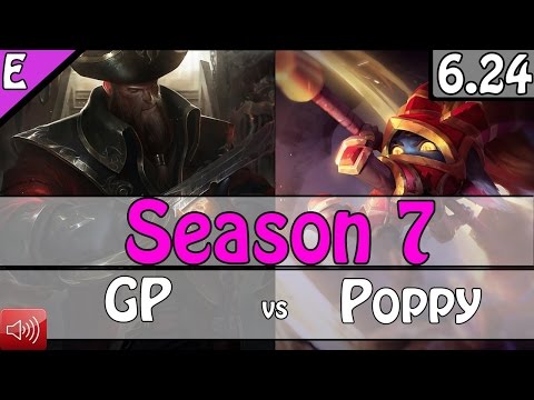 SKT T1 Huni GANGPLANK vs POPPY Top - Patch 6.24 KR Ranked