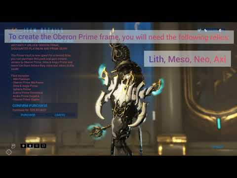 ALL RELICS FOR OBERON PRIME WARFRAME