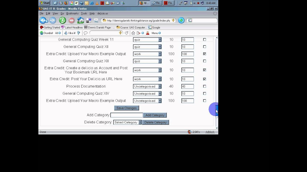 Tutorial Moodle Grade Interface Setting Categories and Weights