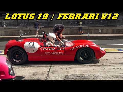 Thumbnail for 1963 Lotus 19 with Ferrari 250 V12 | Sounds INSANE with straight pipes by Ferrari 250