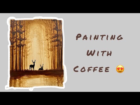 Painting With Coffee  ☕️😱😍 || Coffee Painting Tutorial || Easy Painting #coffeepainting #tutorial