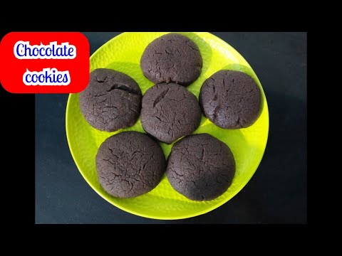 Homemade Chocolate cookies in cooker / eggless  choco fill cookies.