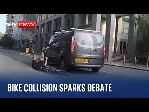 Collision between cyclist and van sparks online debate