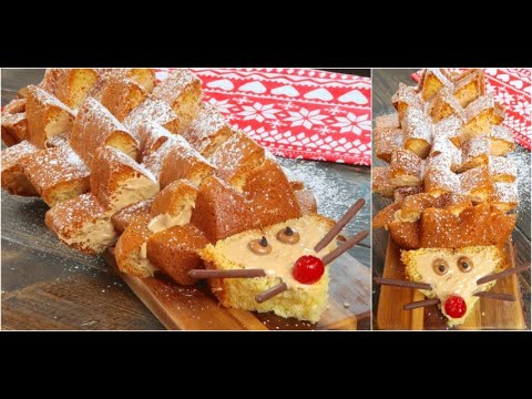 Hedgehog-shaped pandoro cake: a creative idea to make with a pandoro