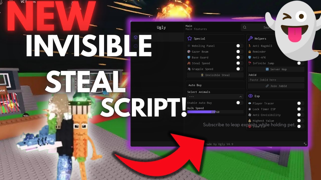 New INVISIBLE Instant Steal Script! Steal A Brainrot Hack, Steal ESP & More!