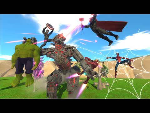 MechaGodzilla 2021 vs Marvel Epic Fight - Animal Revolt Battle Simulator