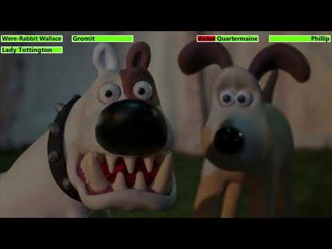 Wallace & Gromit: The Curse of the Were-Rabbit (2005) Final Battle with healthbars