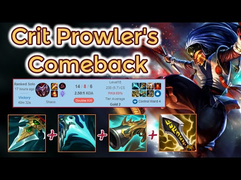 Prowler's Full Crit Shaco Comeback Ranked S11 Plat [League of Legends] Full Gameplay -Infernal Shaco