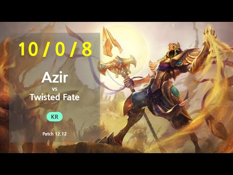 Azir Mid vs Twisted Fate - KR GrandMaster Patch 12.12