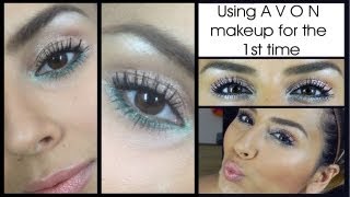 MAKEUP TUTORIAL - using AVON products for the 1st time! Shimmery Jade Green Look
