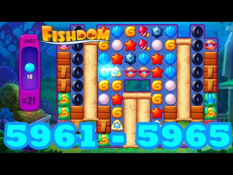 Fishdom Level 5961 - 5965 HD Walkthrough | 3 match puzzle | gameplay | android | 5962 | 5963 | 5964
