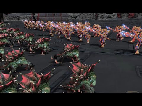 400 Primal Zergling VS 30 Aiur Zealots | Starcraft 2