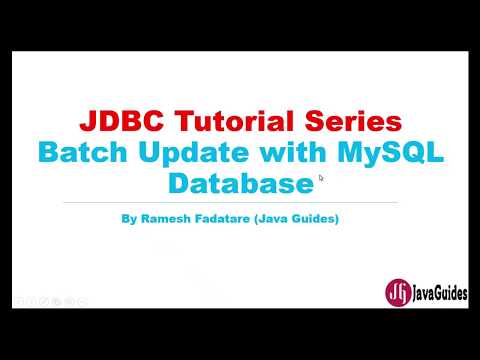 JDBC Tutorial Part 9 JDBC Batch Update with MySQL Example