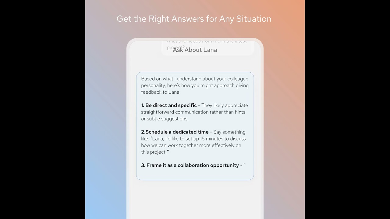 Ask Olivia - The AI Communication Coach for Personality Tailored Advice