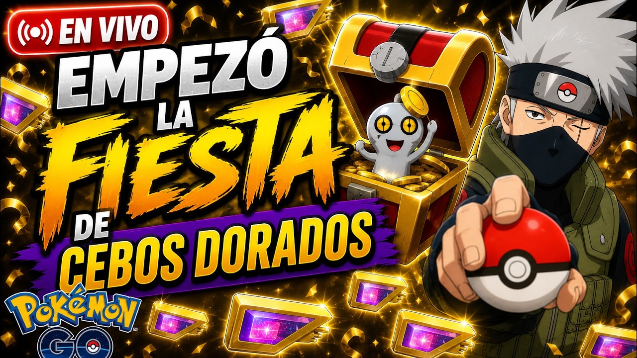 🚨EMPIEZA LA FIESTA DE CEBOS DORADOS🚨APORTA TU CEBO BUSQUEMOS GIMMIGHOUL SHINY EN DIRECTO POKEMON GO