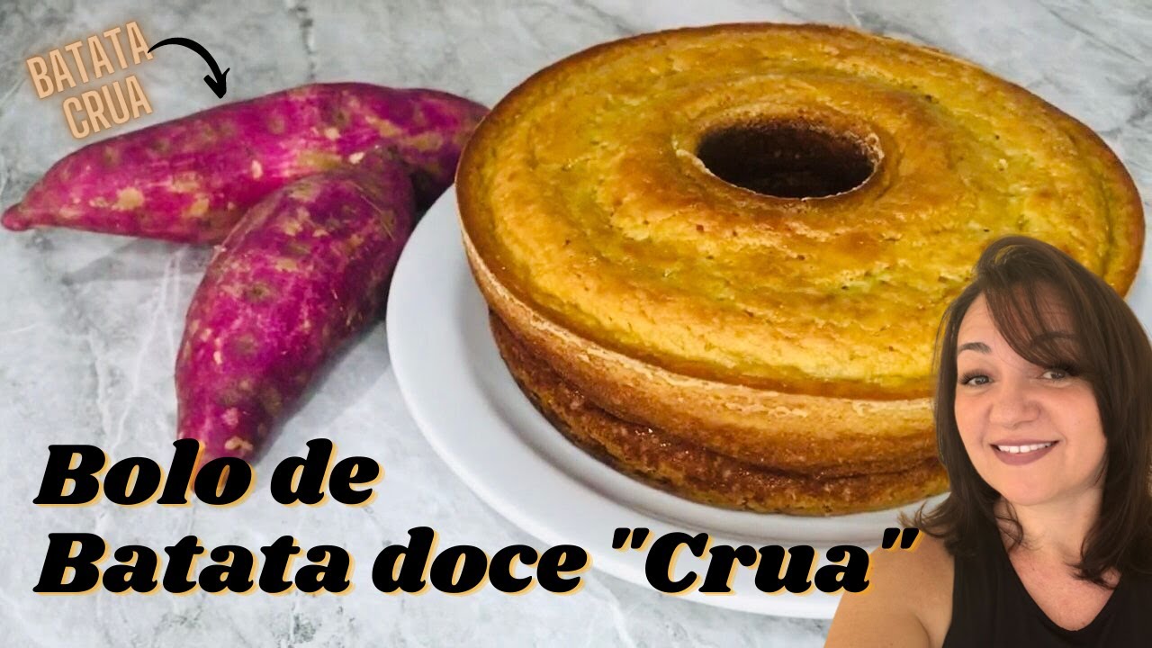Como fazer [BOLO DE BATATA DOCE🥔🥔] "crua" | MASSA FOFINHA