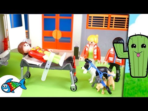 La ambulancia y la paseadora de perros - Capítulo 15 - HOSPITAL CACTUS - Playmobil en Español