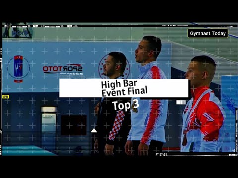 Top 3 in Men's High Bar Final - 2023 Mersin Gymnastics World Challenge Cup