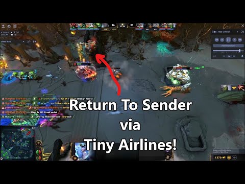 Dota 2 Funny Lotus Orb Tiny Airlines - We Don't Want Your Sniper, Return to Sender!!