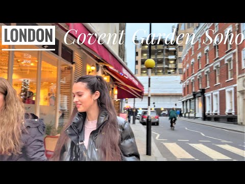 London Walk, Relaxing Sunday Walk around Covent Garden, Soho, Piccadilly circus, West End Walk. 4K
