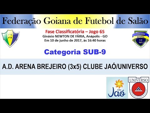 COPA GOIÁS DE FUTSAL 2017, SUB-9, A.D. ARENA/BREJEIRO (3X5) CLUBE JAÓ-UNIVERSO