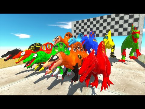 10 Spinosaurus Justice League vs Dc Marvel Speed Race Championship - Animal Revolt Battle Simulator