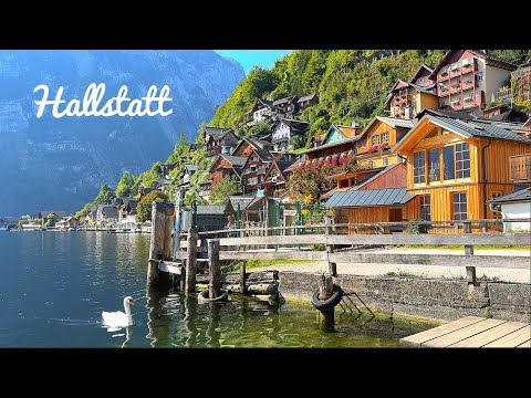 [4K]🇦🇹Hallstatt, Áustria: uma pitoresca vila dos cisnes🦢, um dos lugares mais populares do mundo🏰 2023