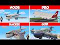 Minecraft AIRPLANE HOUSE BUILD CHALLENGE - NOOB vs PRO vs HACKER vs GOD / Animation