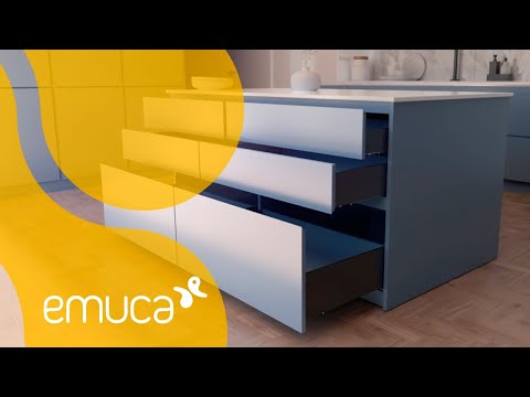 Tiroir en kit - sortie totale - côtés acier 93 mm - Protone - anthracite EMUCA