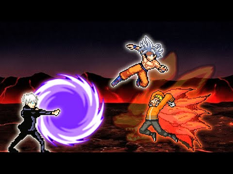 Limitless Gojo VS Goku MUI & Naruto Baryon Mode V3.2 OP in Jump Force Mugen