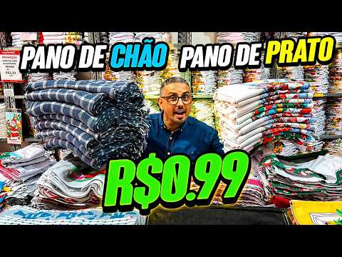 🚨 A PARTIR DE R$1,00! Fábrica de Pano de Chão e Prato na Rua Bresser | Direto do Fabricante 🔥